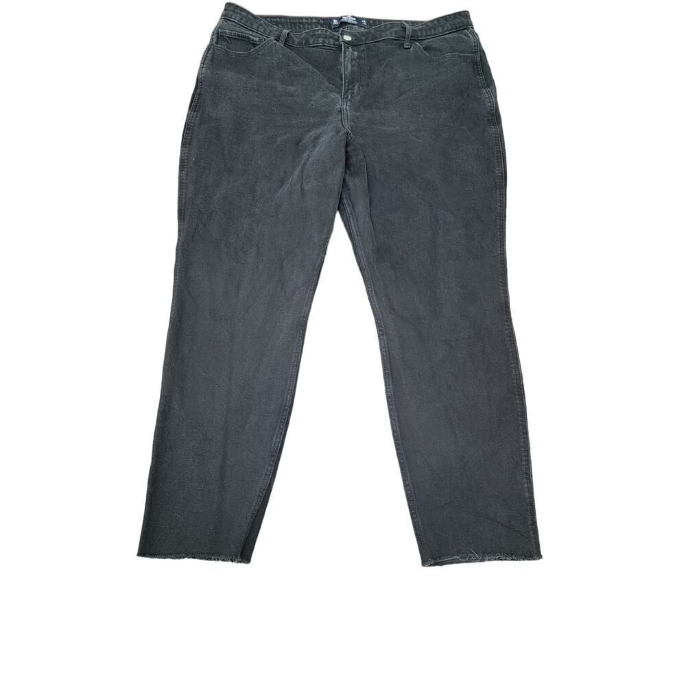 Hollister Ultra High-Rise Mom Jean Vintage Stretch Black Raw Hem Size 19 (34x29)